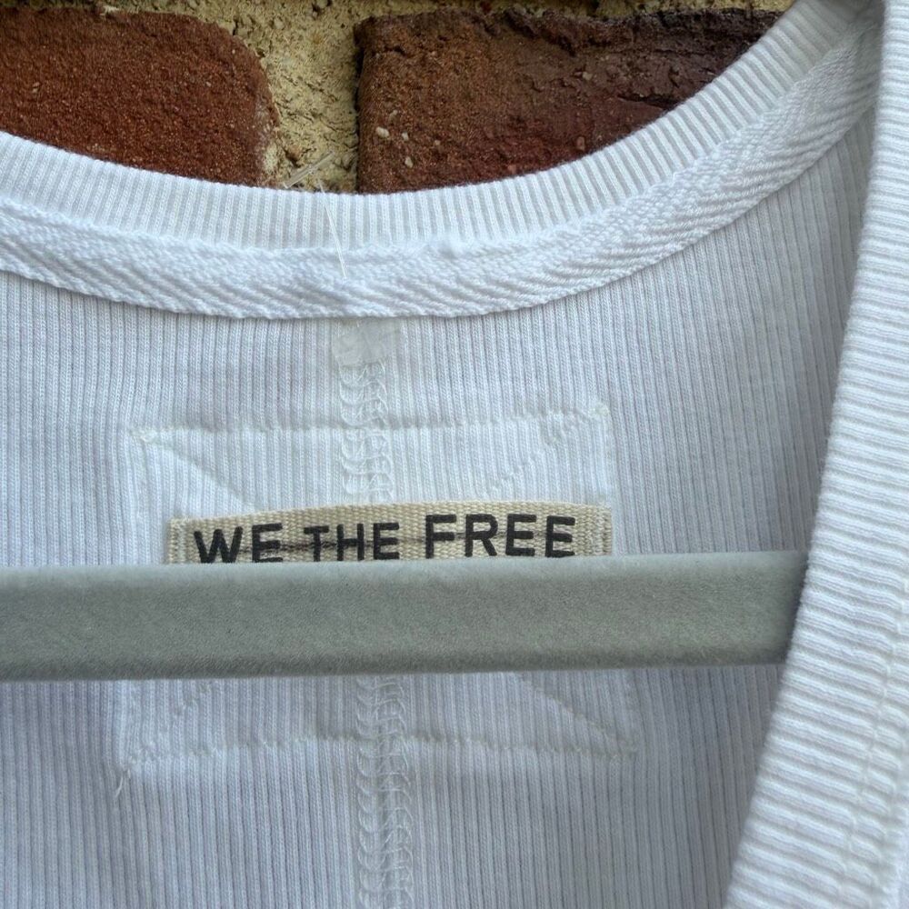 Free People x We The Free Neria V-Neck Tank Top white Women’s L NEW - Picture 5 of 9